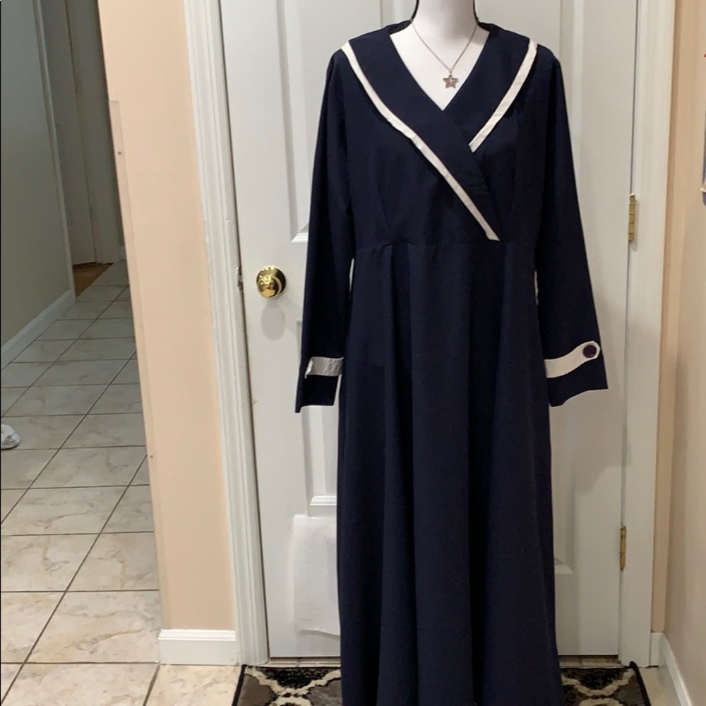 East Essence navy blue dress kaftan abaya jilbab